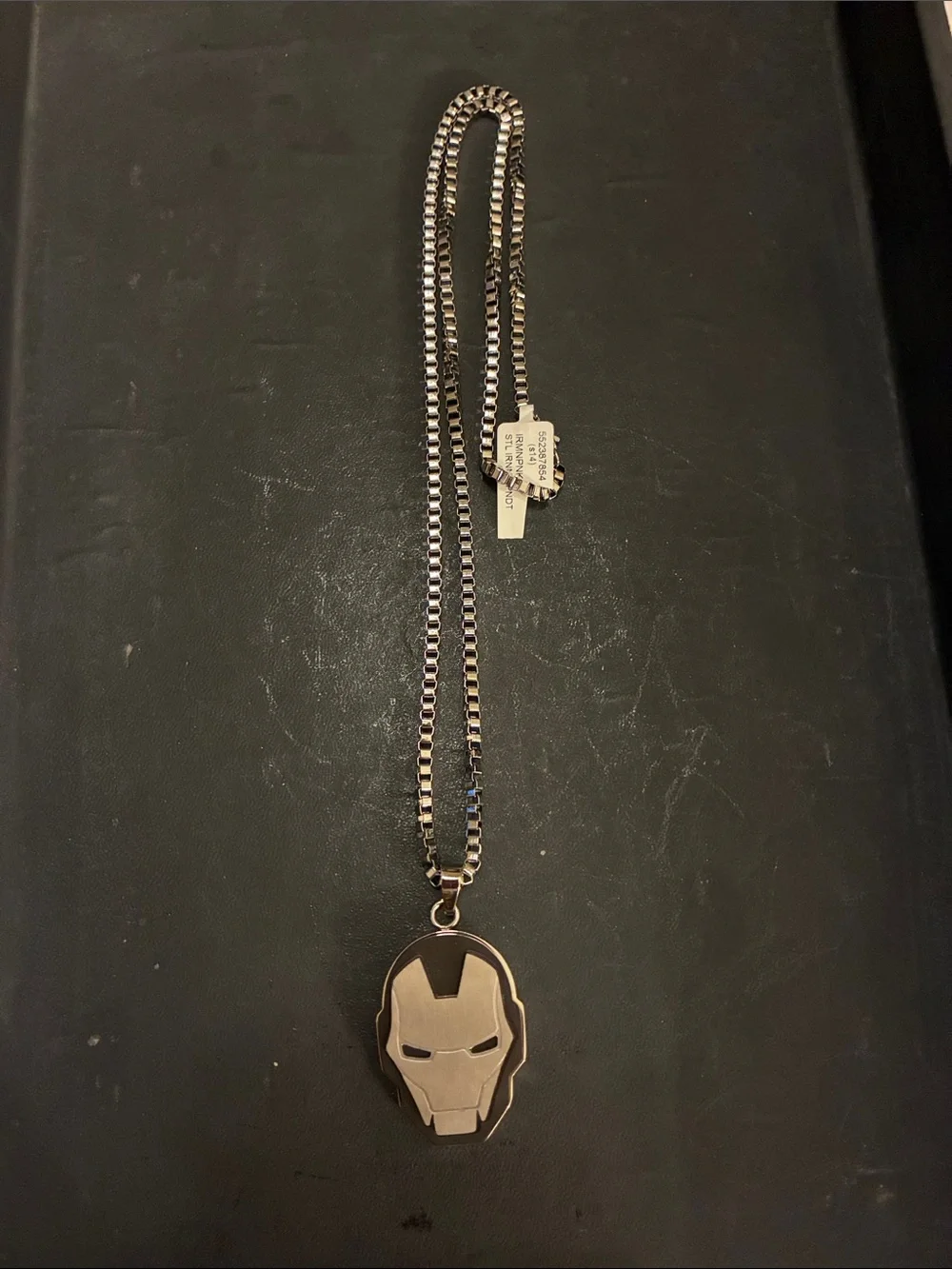 Iron Man Pendant on a beautiful box chain.Marvel Avenger.